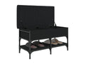Black shoe bench 82x42x45 engineered wood