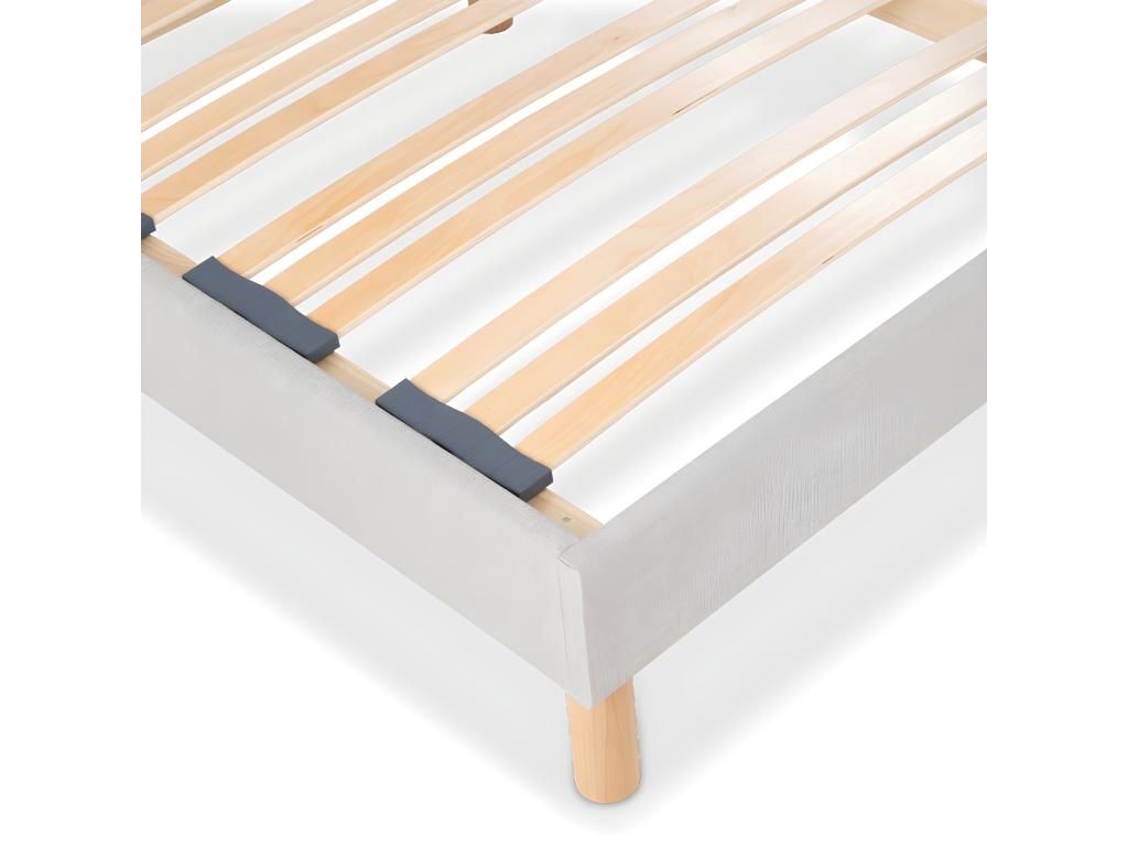 Homzora grey decorative bed base, 15cm thick, with legs, 180x200