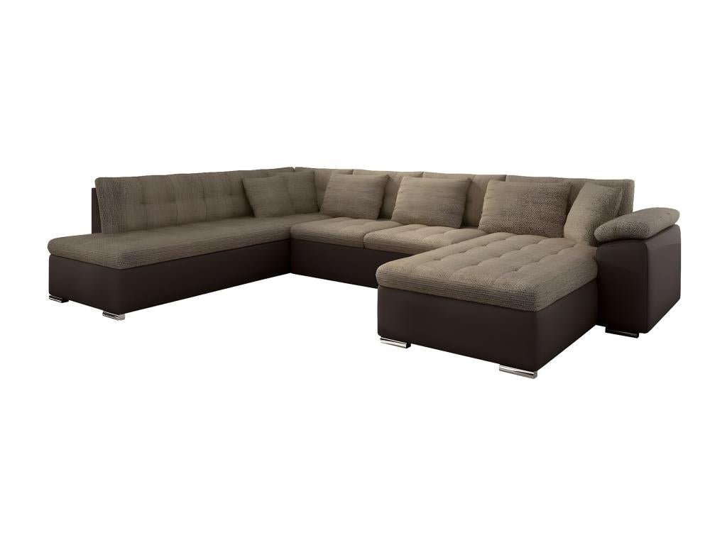 Meubiana 128 Corner Sofa, Brown, Sleeping Function, 348x205x76cm