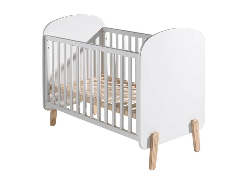 Homzora WHITE - Baby Cot 60x120cm 2-Piece Dresser and Wardrobe Set