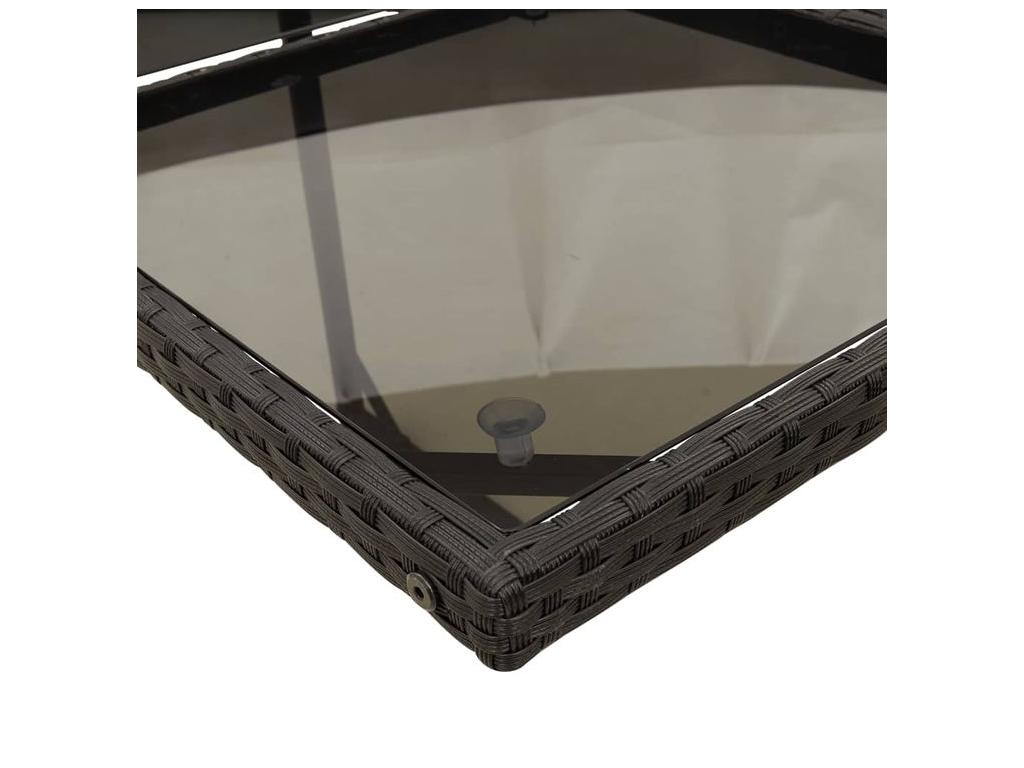 13-piece garden dining set with black resin wicker cushions