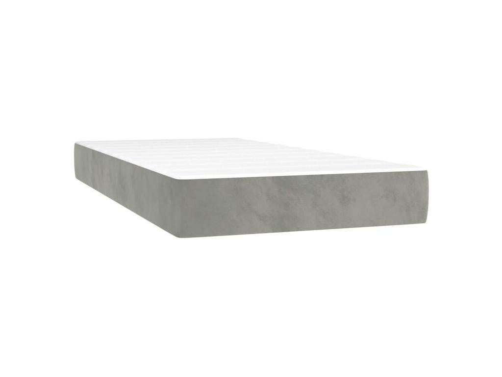 Homzora bed base and mattress, light grey, 80x200 cm, velvet