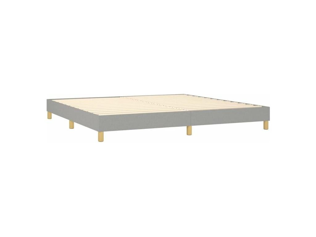 Doucezen bed base with LED light grey mattress 200x200 fabric