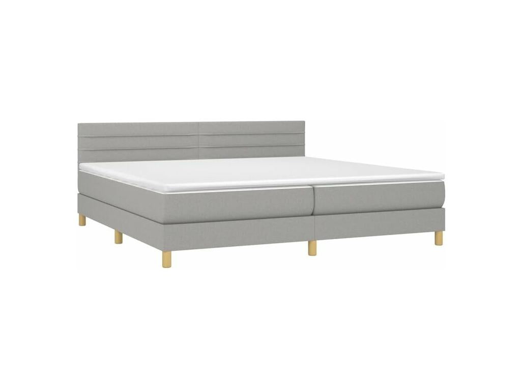 Doucezen bed base with LED light grey mattress 200x200 fabric