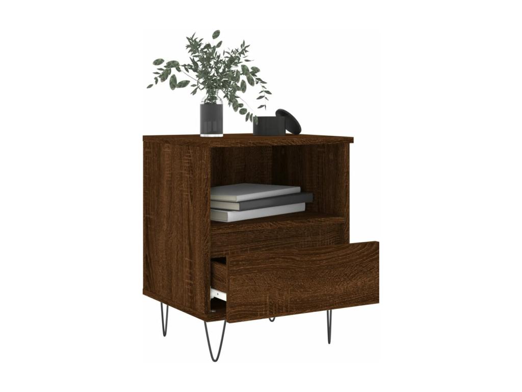 Brown oak bedside table 40x35x50 engineered wood