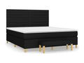 Upholstered bed base with mattress, black, 180x200 cm, fabric