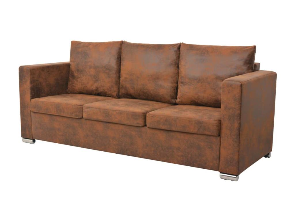 3-seater sofa 191x73x82 cm Faux suede leather
