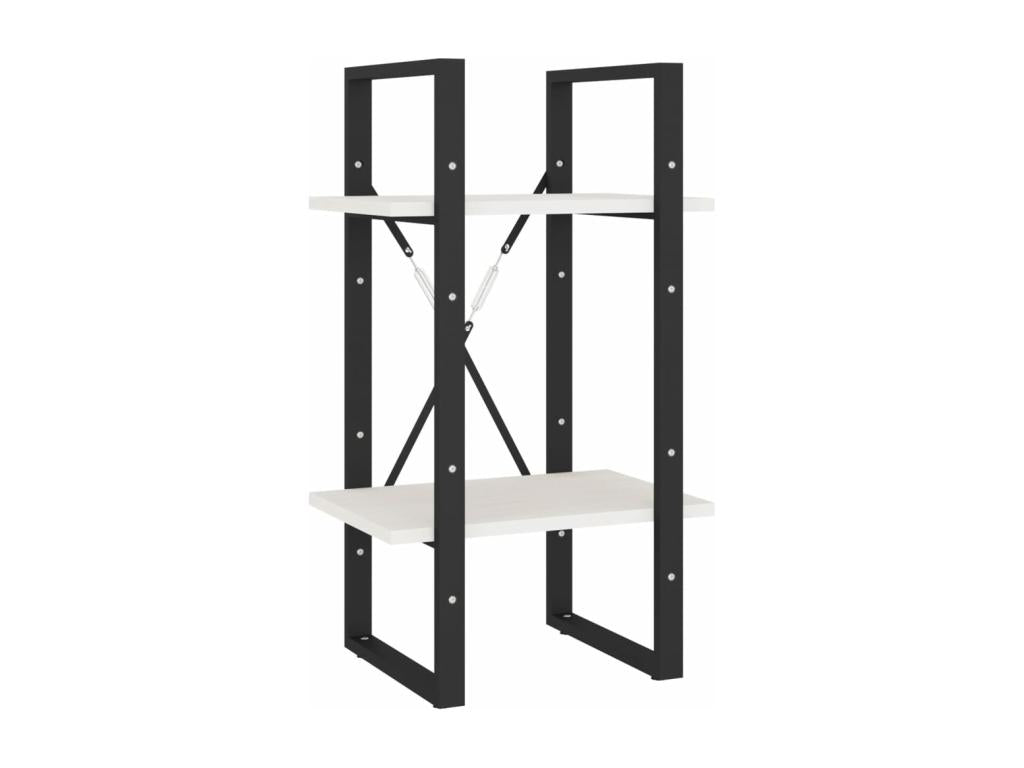 5-Tier Bookshelf, White, 40x30x175 cm, Pine Wood