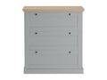 Chest of drawers with 3 drawers, Grey/Oak