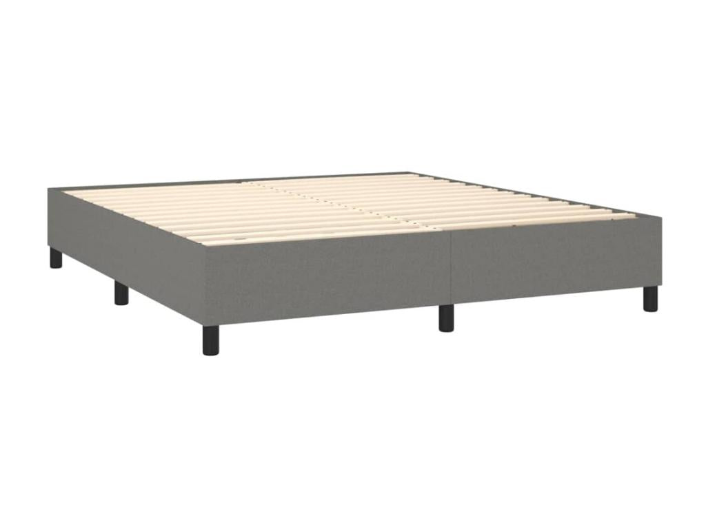 Upholstered bed base with mattress, dark grey, 180x200cm, fabric
