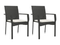 3-Piece Black Garden Dining Set with Cushions