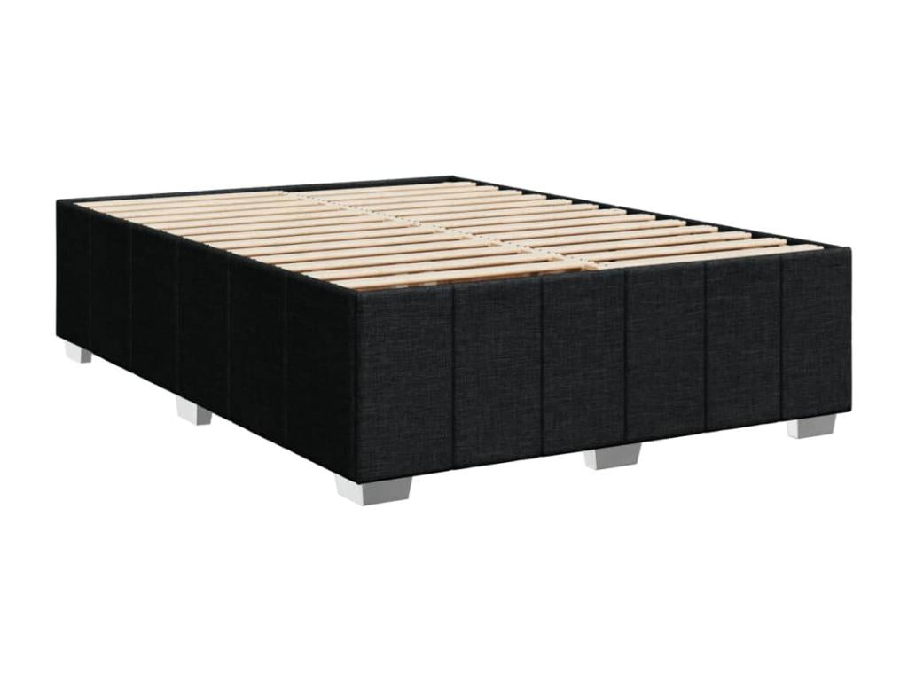 Black bed frame without mattress, 140x200 cm, fabric