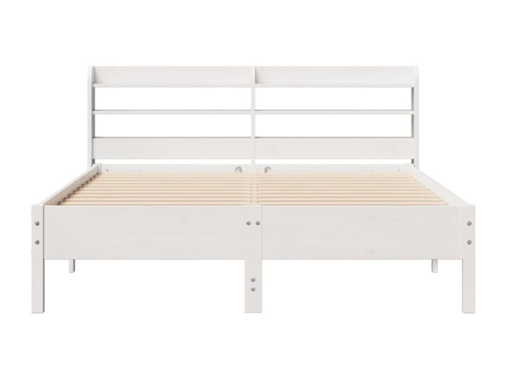 Bed frame without mattress, white, 160x200 cm, solid pine wood