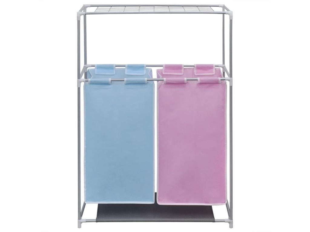 Set of 2 laundry baskets with drying rack