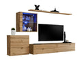 SWITCH XV wall-mounted living room furniture set, Homzora design, oak colour.