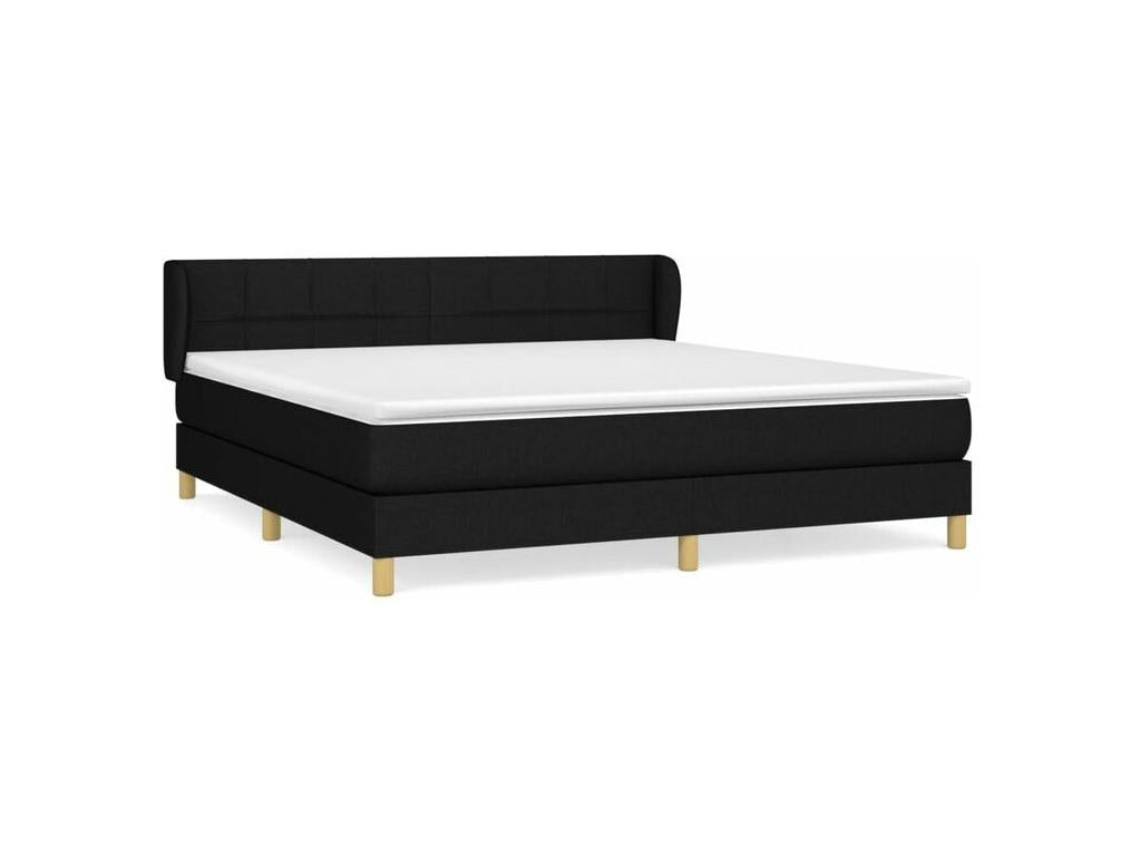 Homzora bed base with black 180x200 mattress, fabric