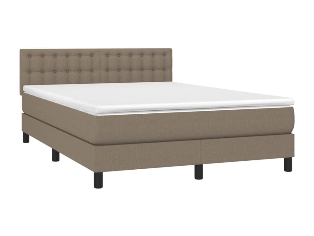 Upholstered bed base with Homzora mattress 140x190 cm Fabric
