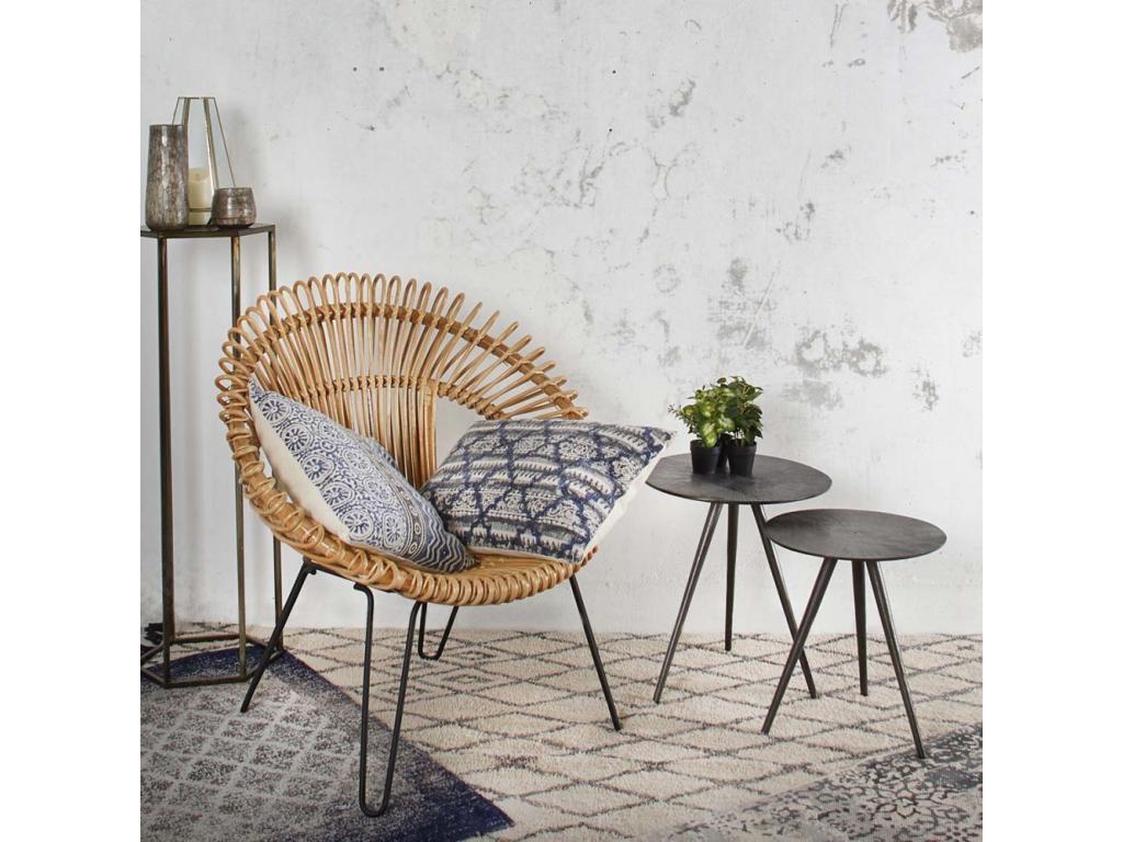 Antique zinc metal round table, 36cm diameter