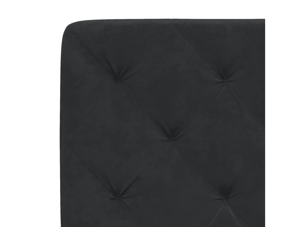 Black velvet headboard cushion, 160 cm