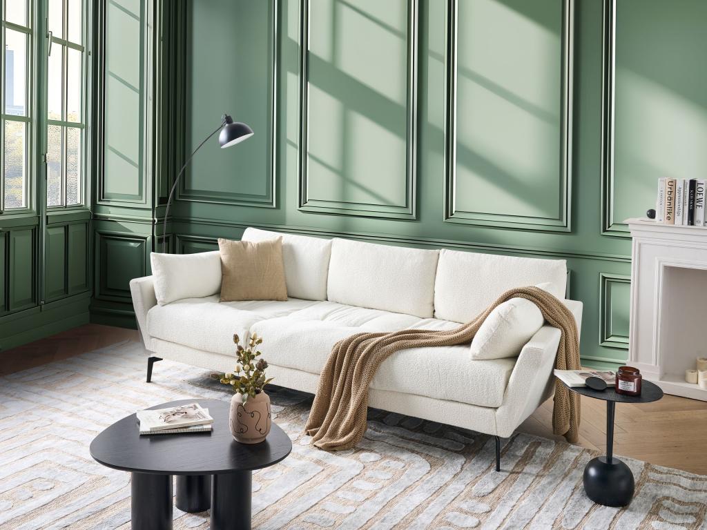 Meubiana Bouclé Off-White 4-Seater Sofa