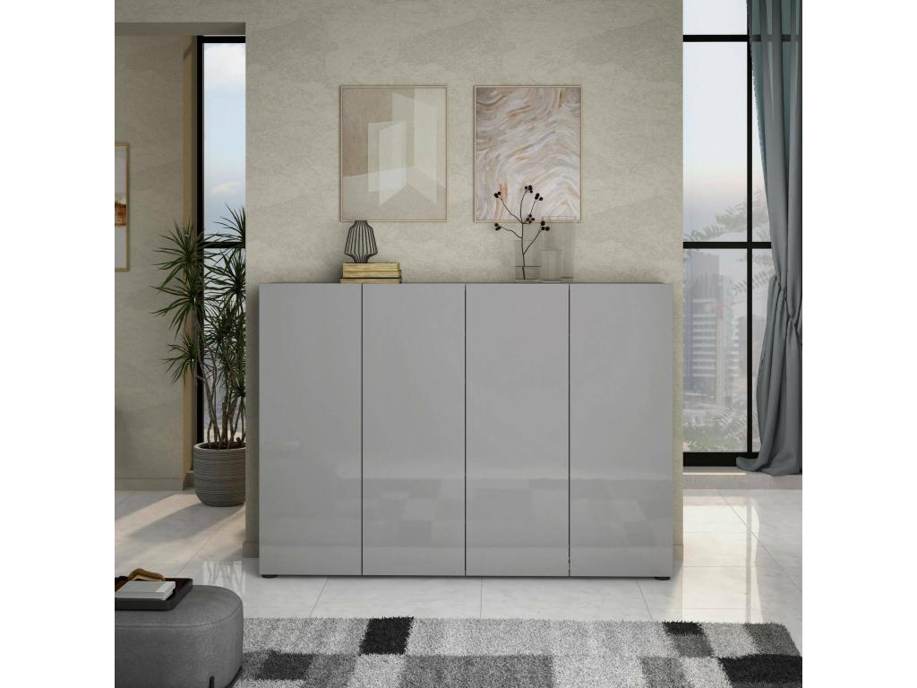 Homzora Shoe Cabinet, Multipurpose Entryway Shoe Cabinet, Shoe Storage, Made in Italy, 160x34x115 cm, Grey