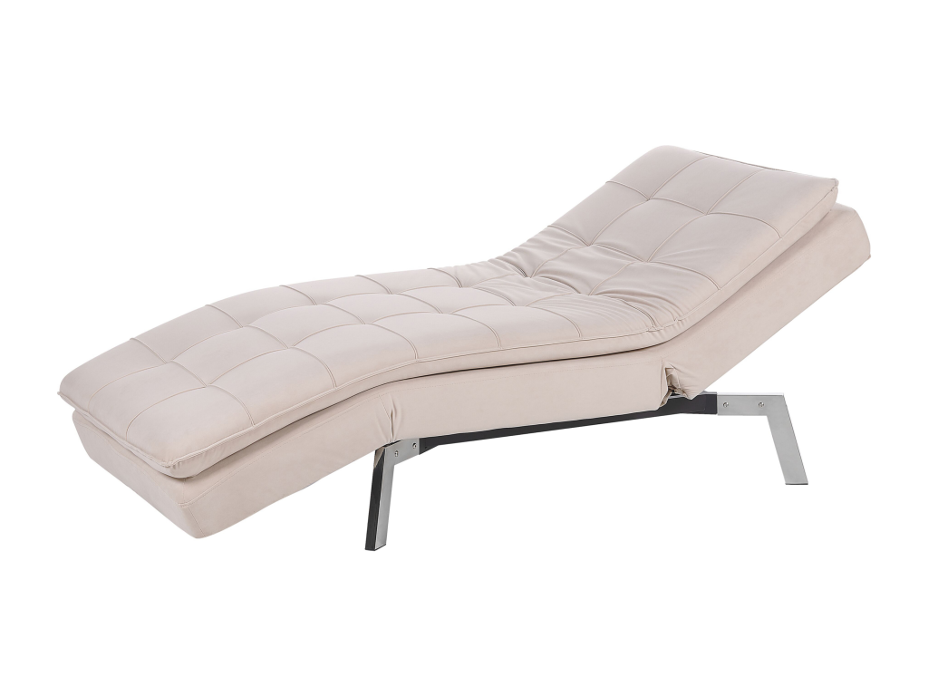 Homzora Beige Velvet Chaise Longue Homzoraétrique