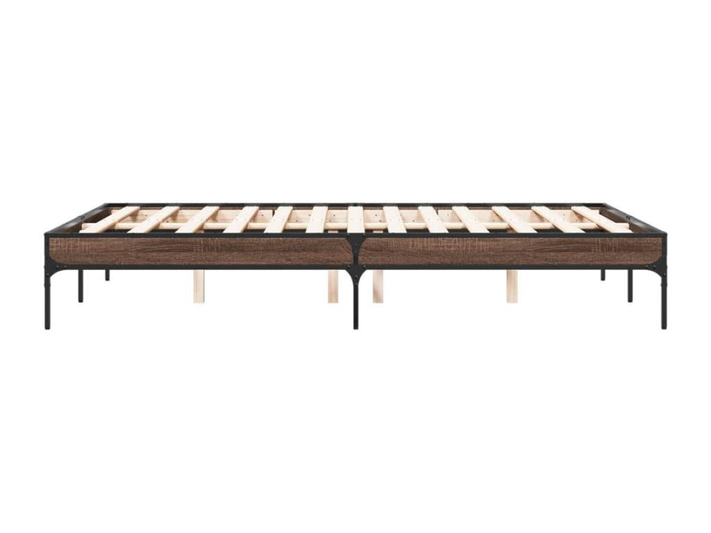 Bed frame without mattress, brown oak, 120x200 cm