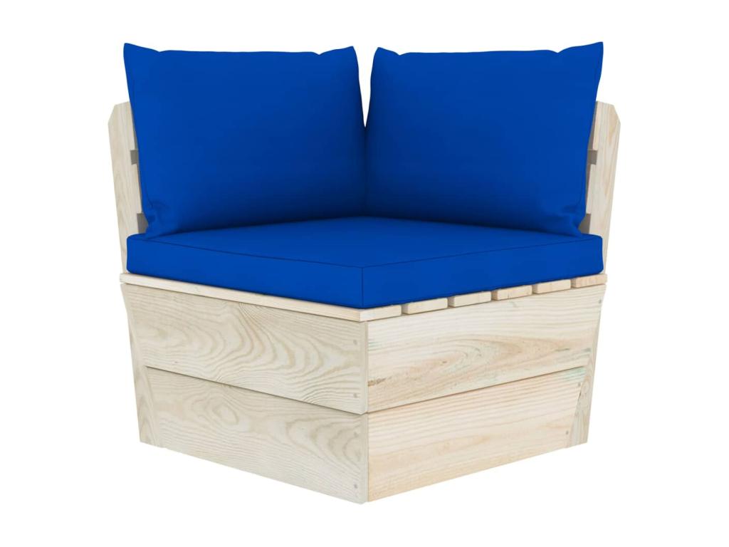 2-seater pallet garden sofa with cushions, spruce wood, 8