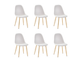 Set of 6 ALVEOLE Scandinavian chairs in Gold beige velvet